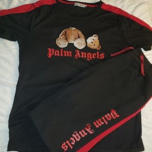 shirt & short suit black and red